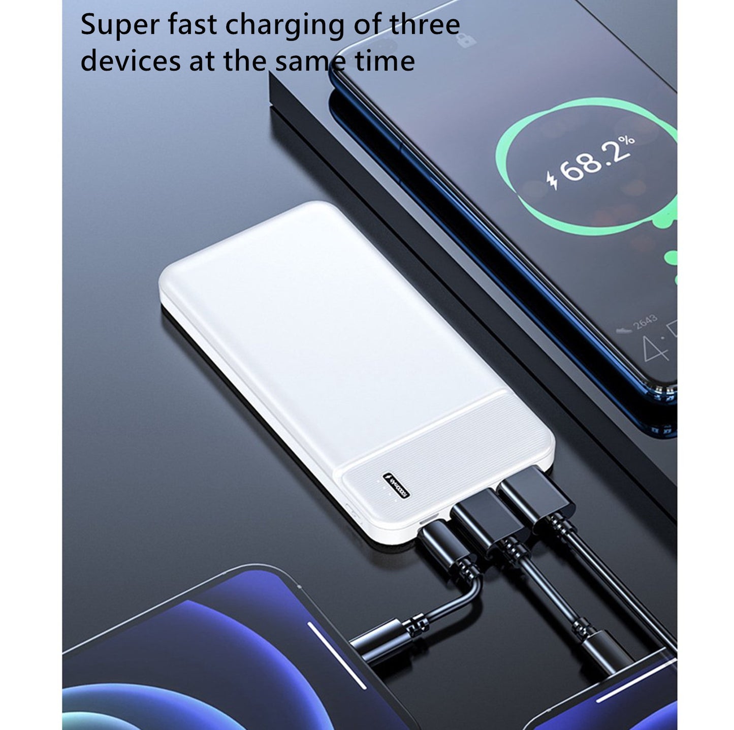 Golego Portable Charger Two-way PD22.5W Super Fast Charging Ultra-thin Power Bank 15000 mAh High-capacity Mobile Phone Universal Power Bank , Black