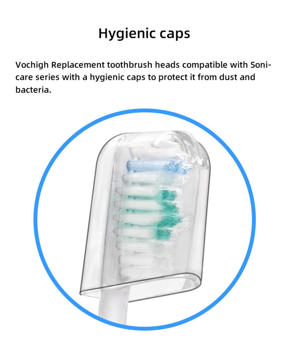 Replacement Toothbrush Heads Compatible with Philips Sonicare Screw-on E-Series Electric Rechargeable Toothbrush, Precision Clean Toothbrush Heads Refills, 10 Pack