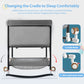 Baby Bassinets, Laverner 4 in 1 Baby Bassinet,Portable Infant Bedside Crib for Newborn with Storage Basket and Wheel for Newborns Girl Boy Infant