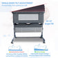 Baby Bassinet, 3 in 1 Bedside Sleeper Adjustable Bassinet Sleeper Portable Bedside Crib Easy to Assemble Bassinets for Newborn Infants, Gray