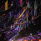 Meteor Shower Lights 30CM Snowfall Rain Icicle Drop 192LED Light For Holiday Xmas Party Outdoor Decor