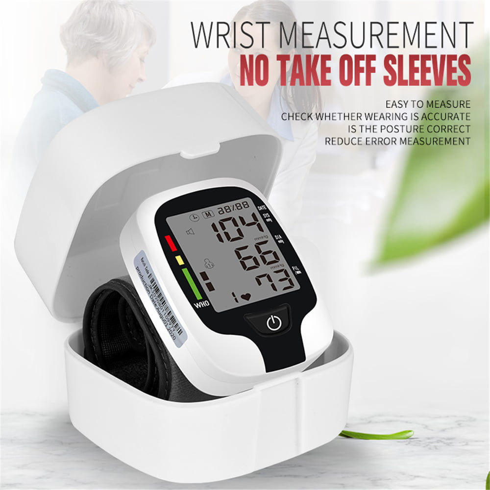 Blood Pressure Monitor With Heart Rate - Automatic BP Wrist Cuff Blood Pressure Machine with Heart Rate, Memory and Carrying Case