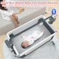 Bassinet 5 in 1, Automatic Bassinet with Adjustable Height Portable Bed Side Sleeper w/Music, Toy Rack, Mattress, Breathable Mesh, for Newborn Infant (Dark Grey)