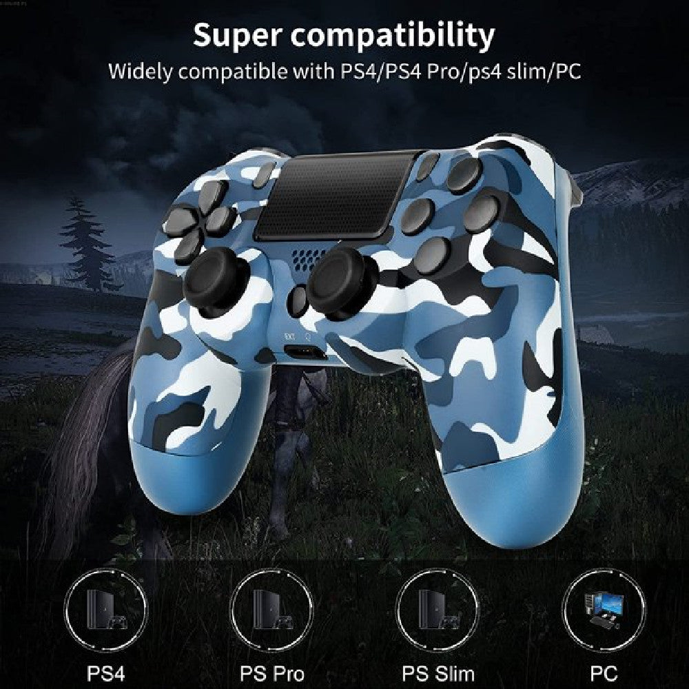 Wireless Controller Compatible with PS4,Vibration Game Joystick Compatible with PS4 - Camouflage blue