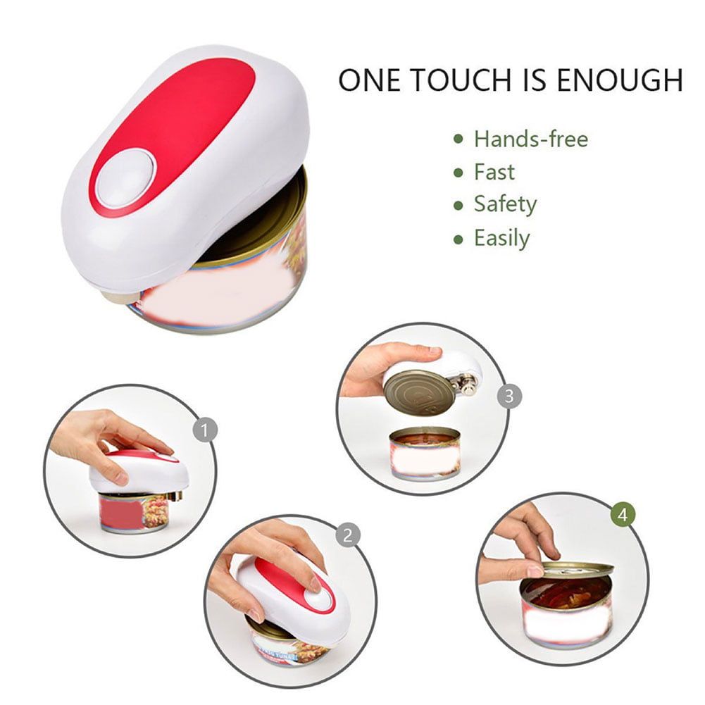 Electric Can Opener Portable Battery Powered Automatic Smooth Edge Can Opener Ergonomic Handheld Can Opener