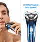 SweetLF Electric Razor for Men, IPX7 Waterproof Wet and Dry Electric Shaver with Pop-up Beard Trimmer for Men, Blue