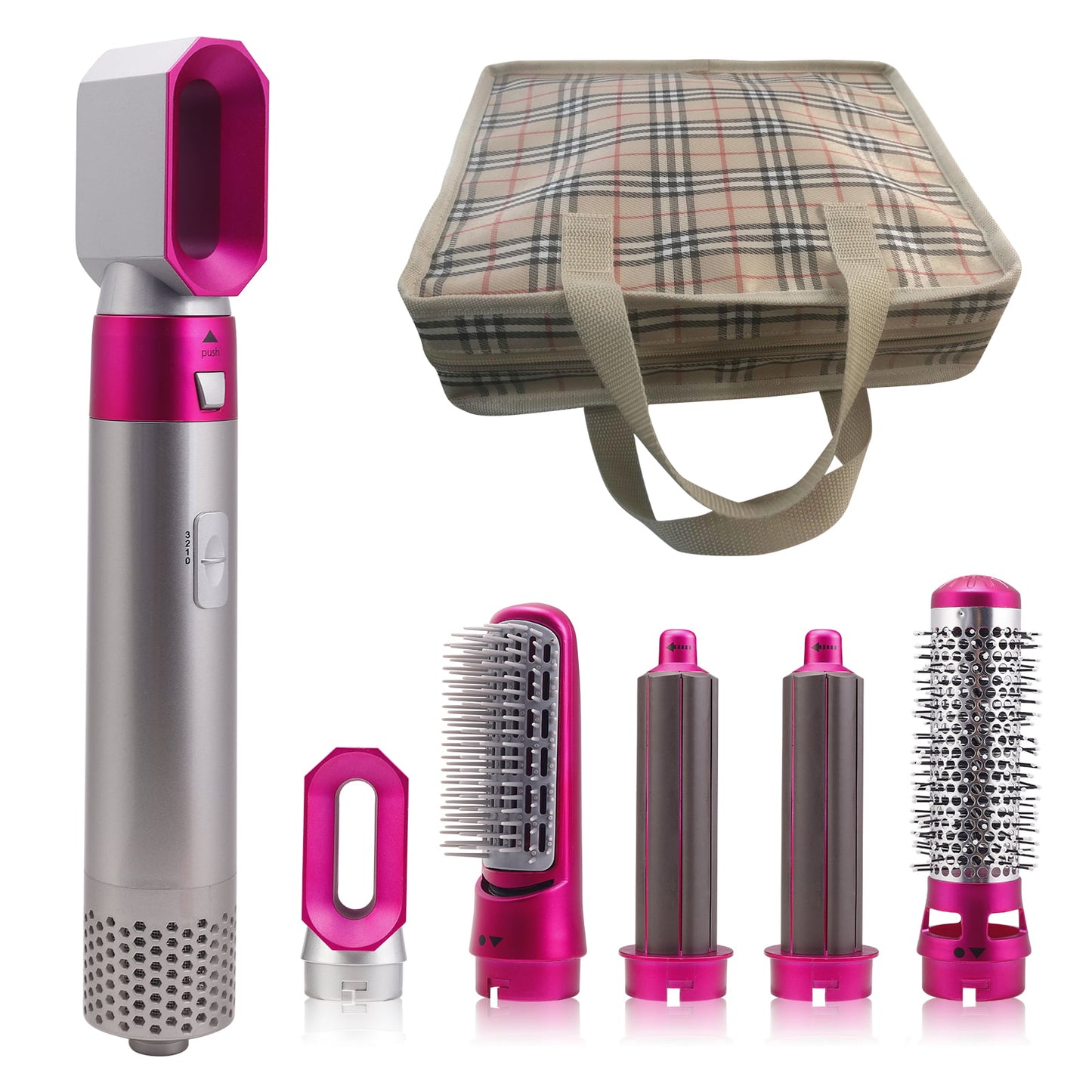 5 in 1 Hair Blower Brush with Hair Volumizer, Hot Air Brush, Scalp Massager, Curler and Straightener