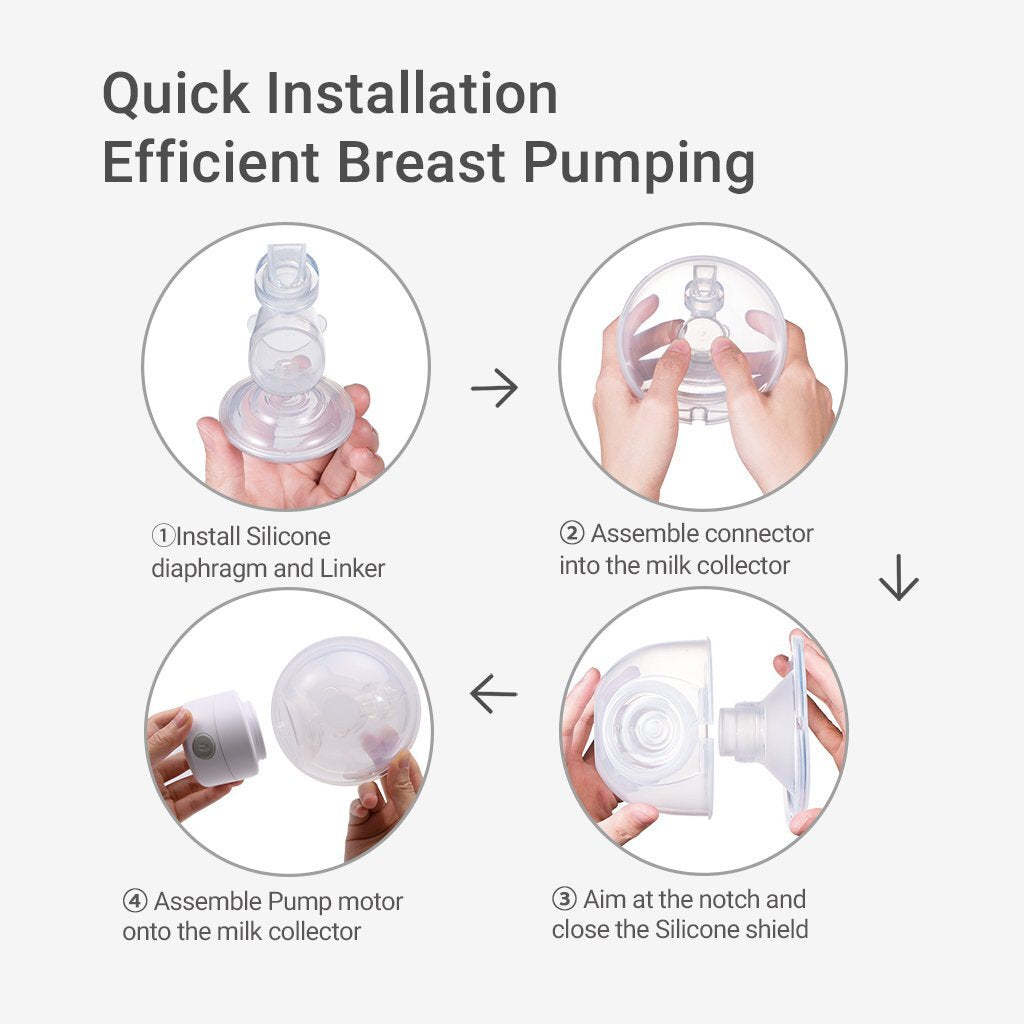 Yadala - Wearable Breast Pump, Portable Hands-Free Electric Breastfeeding Pump 24mm White
