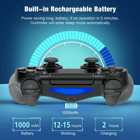 controller ps4 ,vibration game joystick compatible with ps4 - steel black