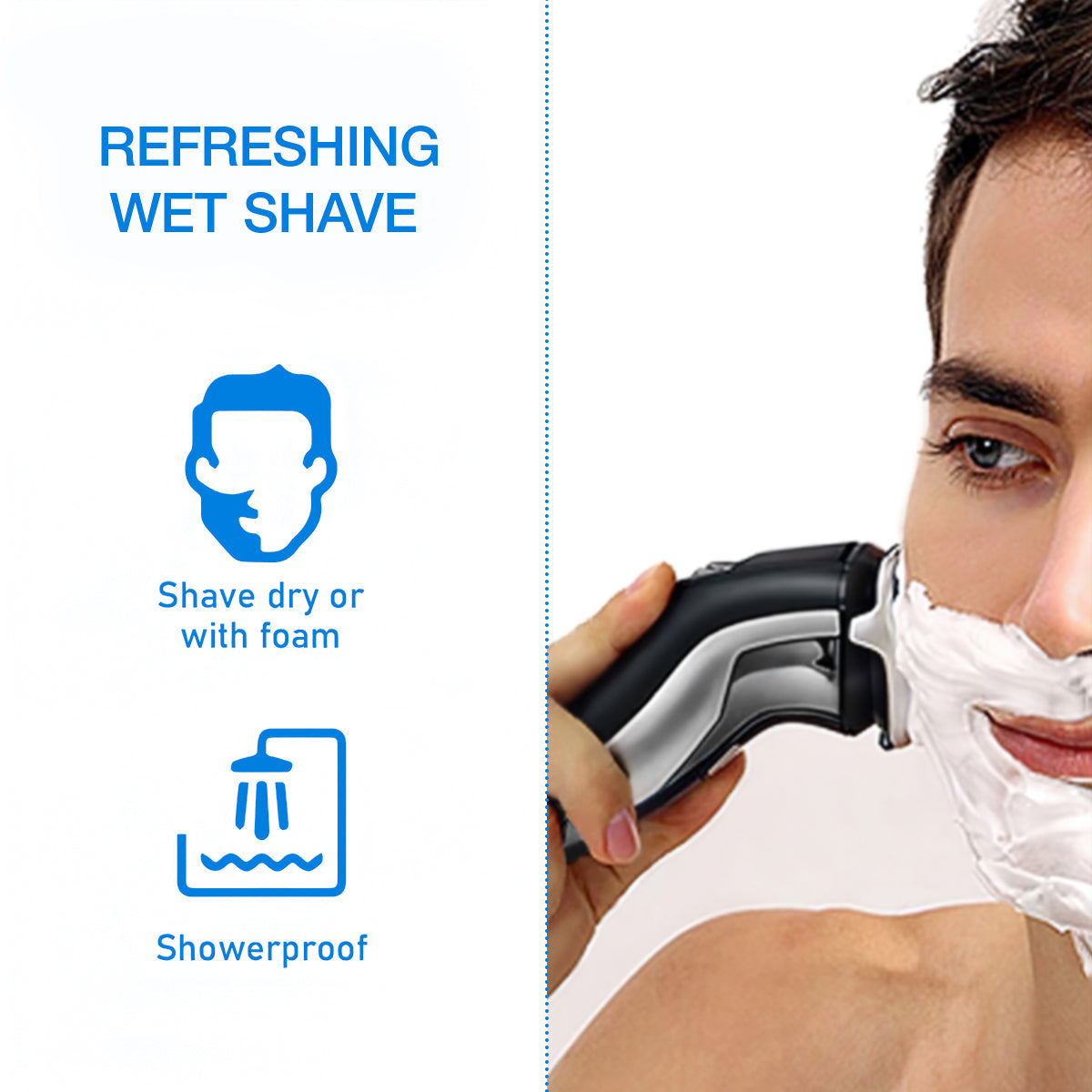 SweetLF Electric Razor for Men, IPX7 Waterproof Wet and Dry Electric Shaver with Pop-up beard trimmer for men, Black