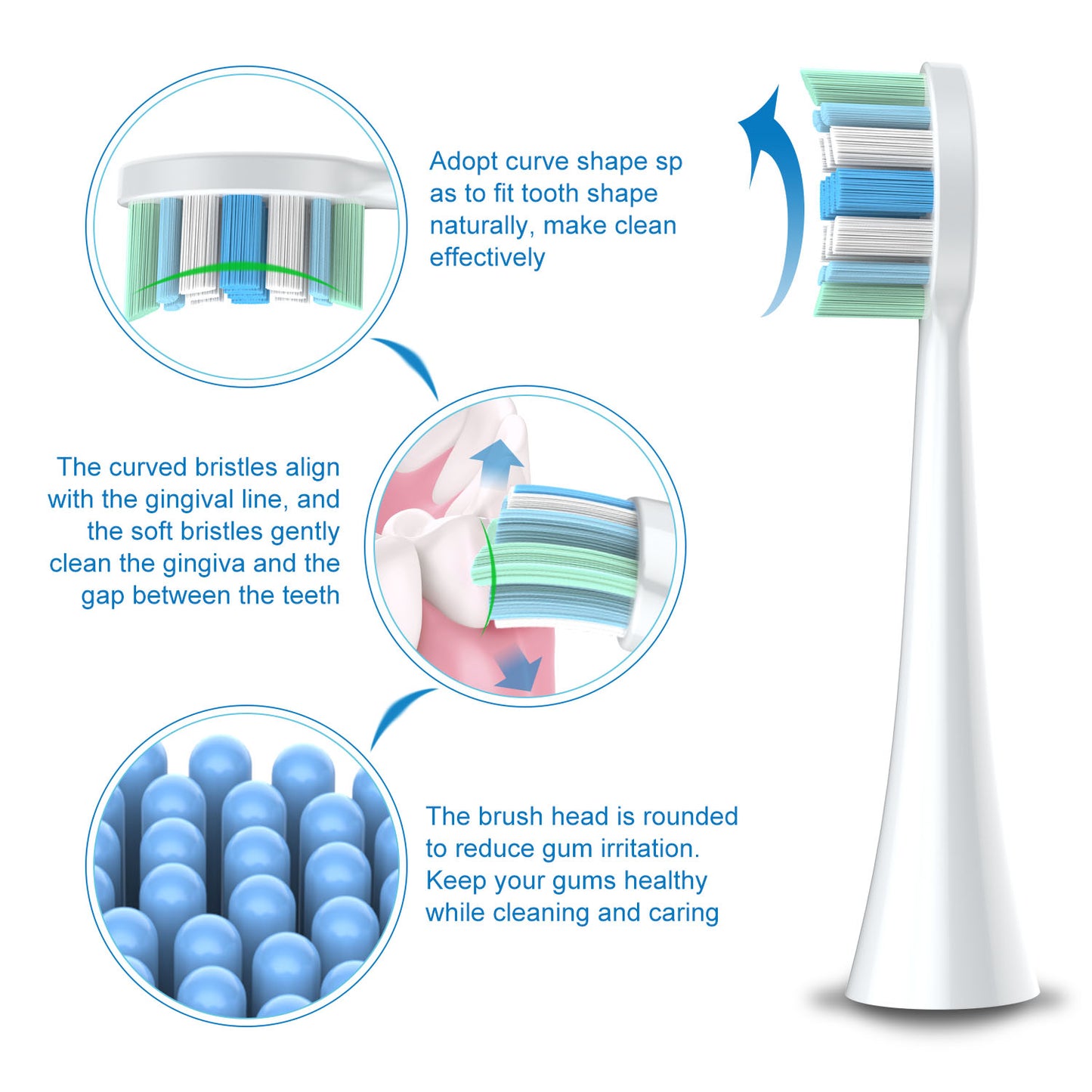 8 Pack Replacement Toothbrush Heads for Phillips Sonicare Toothbrush