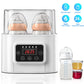 Laverner  Baby Bottle Warmer, Bottle Sterilizer, 6-in-1 Fast Bottle Warmer  Food Heater&Defrost, Baby Breast Milk Formula Warmer with LCD Display