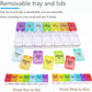 YADALA 7 Day Pill Organizer AM PM 2 Times a Day, Large Capacity Weekly Pill Box Twice Daily, Rainbow Morning and Evening Pill Case 14 Dividers BPA-Free Medicine Organizer with Easy Push Button