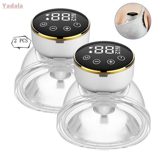 Yalada Hands-Free Breast Pump Wearable Electric Breastpumps 3 Modes 9 Levels Adjustment Wireless Portable Breastfeeding Pump,24mm 2PCS