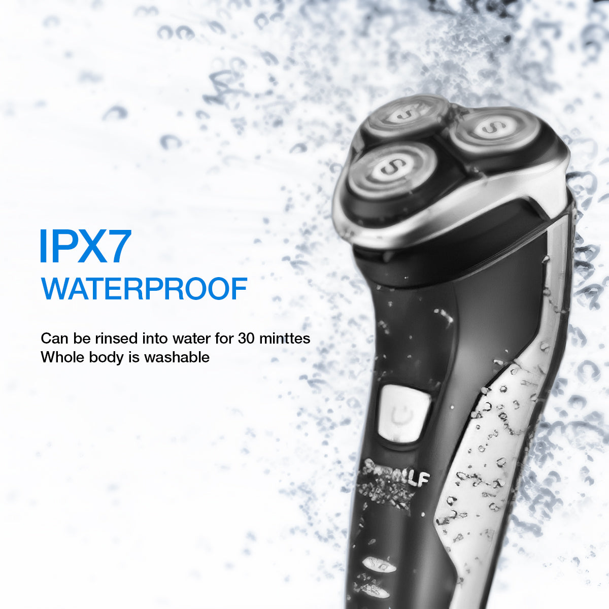 SweetLF Electric Razor for Men, IPX7 Waterproof Wet and Dry Electric Shaver with Pop-up beard trimmer for men, Black