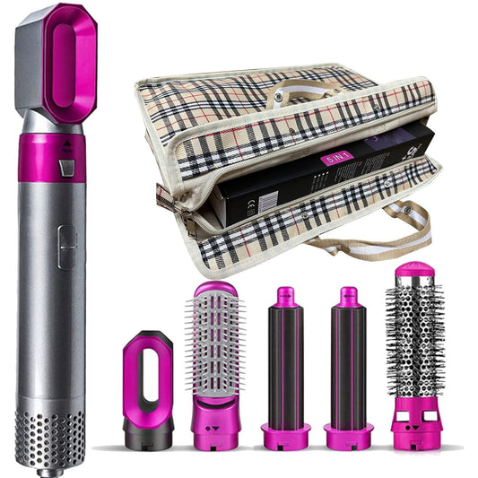 5 in 1 Hair Blower Brush with Hair Volumizer, Hot Air Brush, Scalp Massager, Curler and Straightener