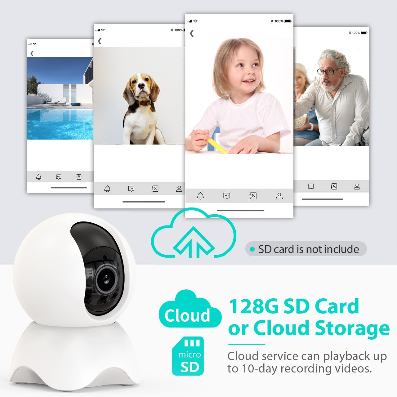 Yadala Security Indoor Camera, Motion Detection for Baby Monitor 1080P Smart Surveillance WiFi Pet Camera for Home Security with Night Vision