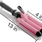 3 Barrel Curling Iron Wand with LCD Temperature Display - Hosey 1 Inch Ceramic Tourmaline Triple Barrels Hair Waver, Dual Voltage Hair Crimper (Pink)