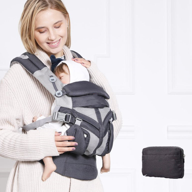 YADALA Baby Carrier, Omni 360 All-Position Baby Carrier for Newborn to Toddler with Lumbar Support & Cool Air Mesh (7-45 lb), Carbon Grey