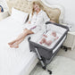 3 in 1 Baby Bassinets, Yadala Bedside Sleeper for Baby, Baby Cradle with Storage Basket, Easy to Assemble Bassinet for Newborn/Infant, Adjustable Bedside Crib, Safe Portable Baby Bed, Gray