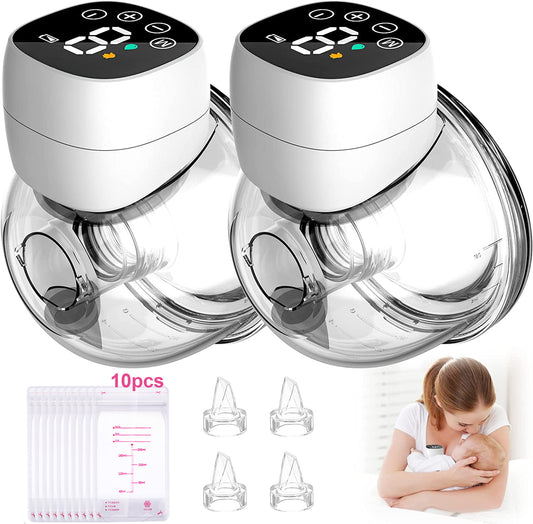 Wearable Breast Pump, Double Electric Portable Breast Pump with 3 Modes and 9 Levels, 24 mm Flange