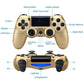 Wireless Game Controller Compatible with PS4,Analog Sticks/6-Axis Motion Sensor With Charging Cable - Gold