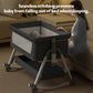 Yadala Bedside Cribs, Baby Bassinet Travel Baby Crib Baby Bed with Breathable Net, Adjustable Portable Bed for Infant/Baby with Mattress,Gray