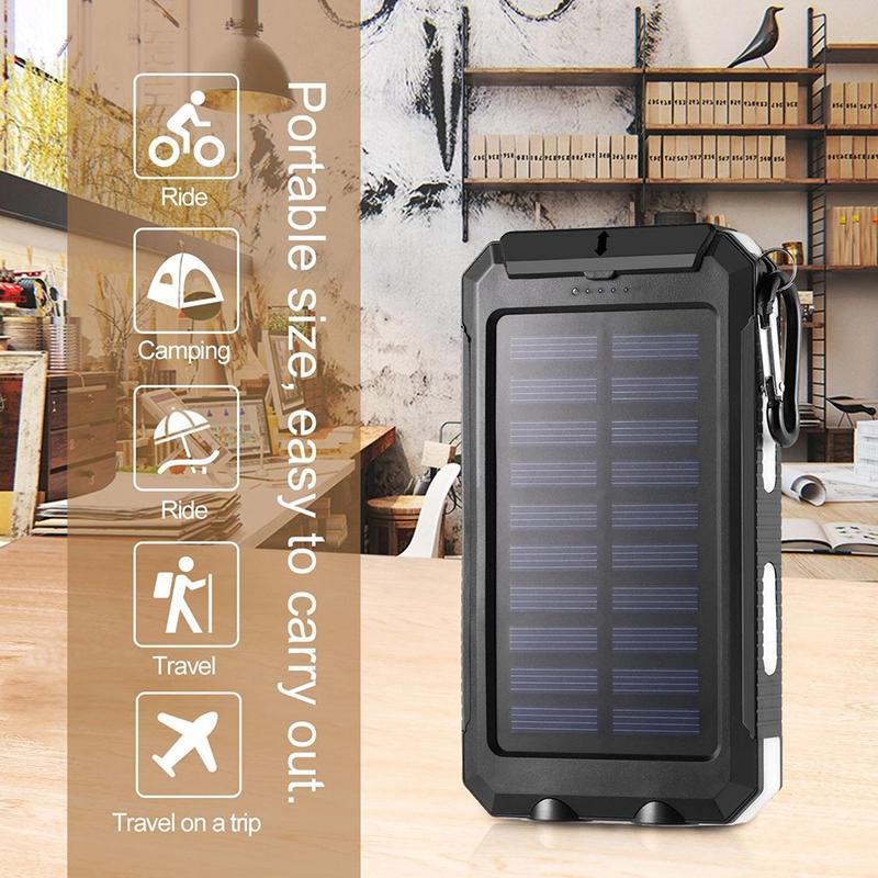 Golego Power Bank Outdoor Waterproof 20000mAh 2 USB Portable Solar Battery Charger Solar Power Bank