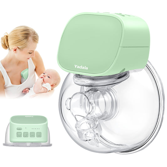 Yadala Hands Free Massage Breast Pump 2 in 1 Automatic Breast Pump Portable Electric Breast Pump 24mm Green