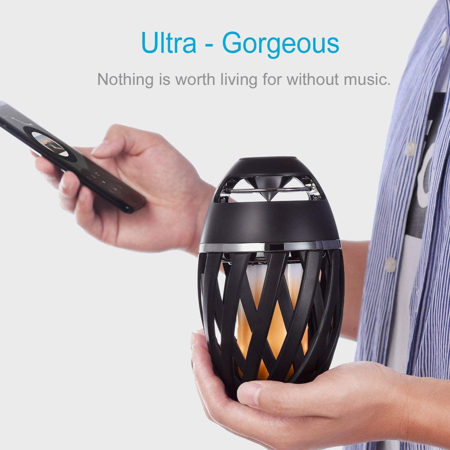 Outdoor Bluetooth Speaker, Wireless Bluetooth Speakers with LED Atmospheric Lighting Effect
