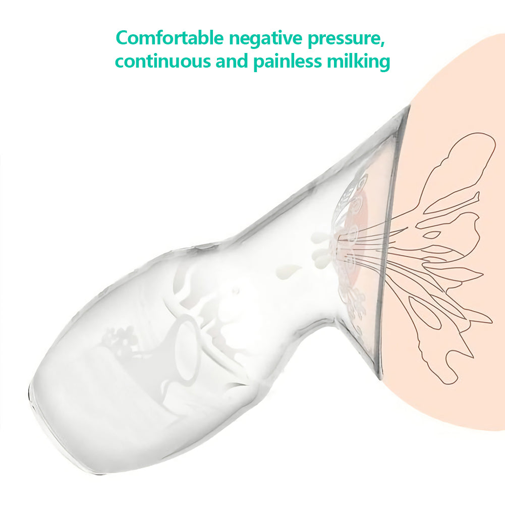 Manual Breast Pump, Food Grade Silicone Breast Pump for Beastfeeding with Lid , 100 ML