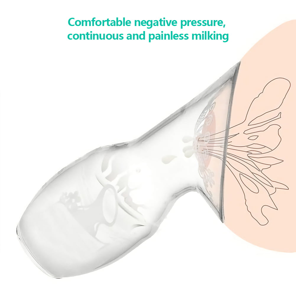 Manual Breast Pump, Food Grade Silicone Breast Pump for Beastfeeding with Lid, No BPA