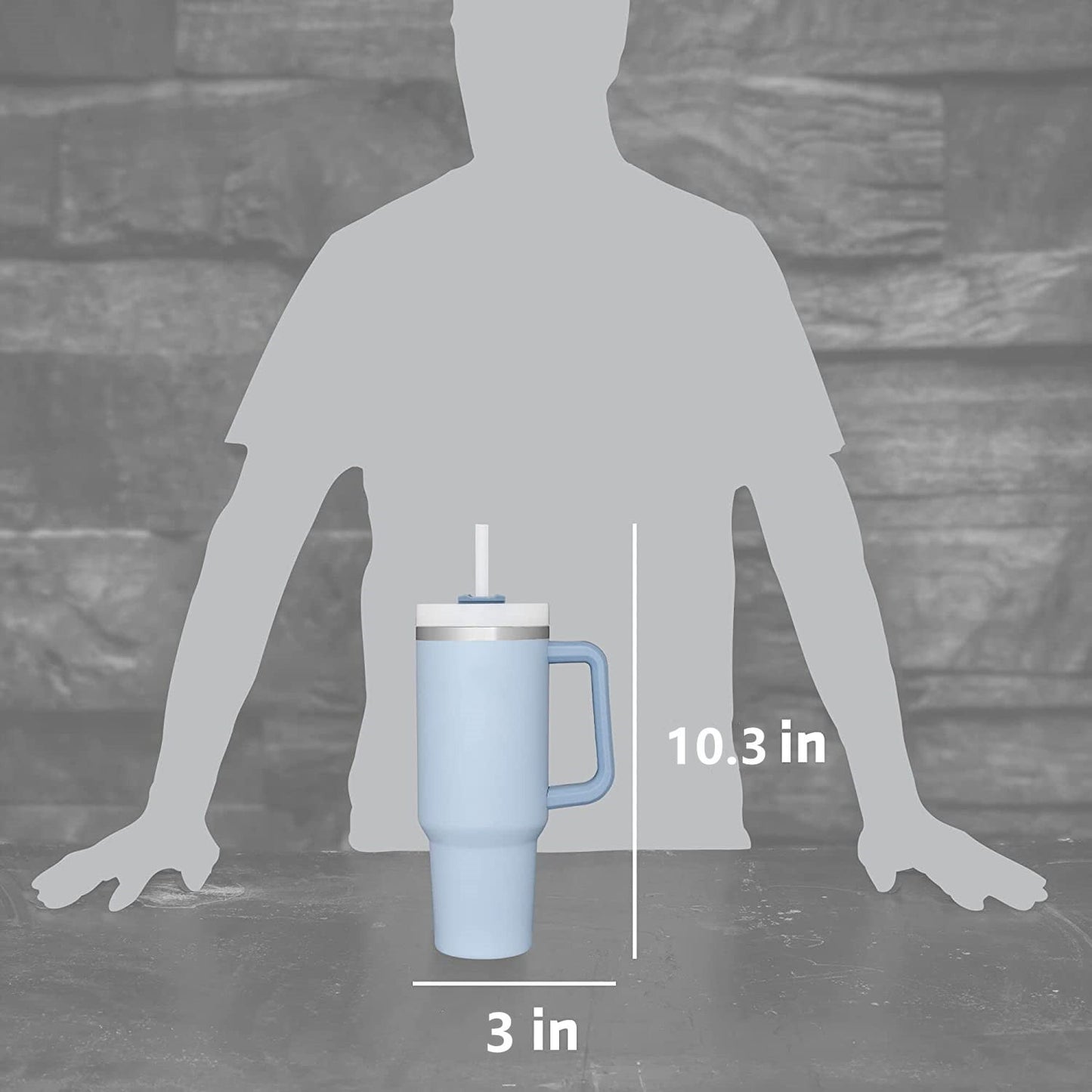 40oz Reusable Vacuum Quencher Tumbler with Straw, Leak Resistant Lid, Insulated Cup, Maintains Cold, Heat, and Ice for Hours
