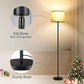 Floor Lamp for Living Room, 15W LED Floor Lamp, Tall Modern Standing Lamp with Linen Shade, 3 Brightness Levels, Mid Century Floor Lamp for Bedrooms, Office