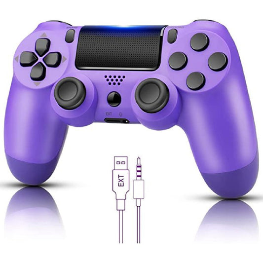 Wireless Game Controller Compatible with PS4,Analog Sticks/6-Axis Motion Sensor With Charging Cable (Purple)