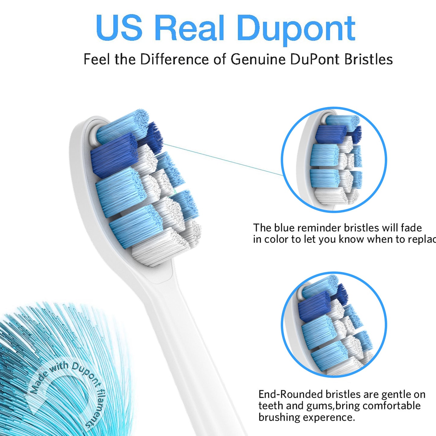 Replacement Toothbrush Heads for Philips Sonicare Replacement Heads, Compatible with Phillips Sonicare Replacement Brush Head, Electric Toothbrush Heads Refill for Sonic Care Snap-On,6 Pack