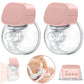 Yadala 2Pcs Breast Pump - Electric Hands-Free Portable Breastfeeding Breastpump, Spill-Proof Ultra-Quiet Pain Free Breast Pump,Light Pink