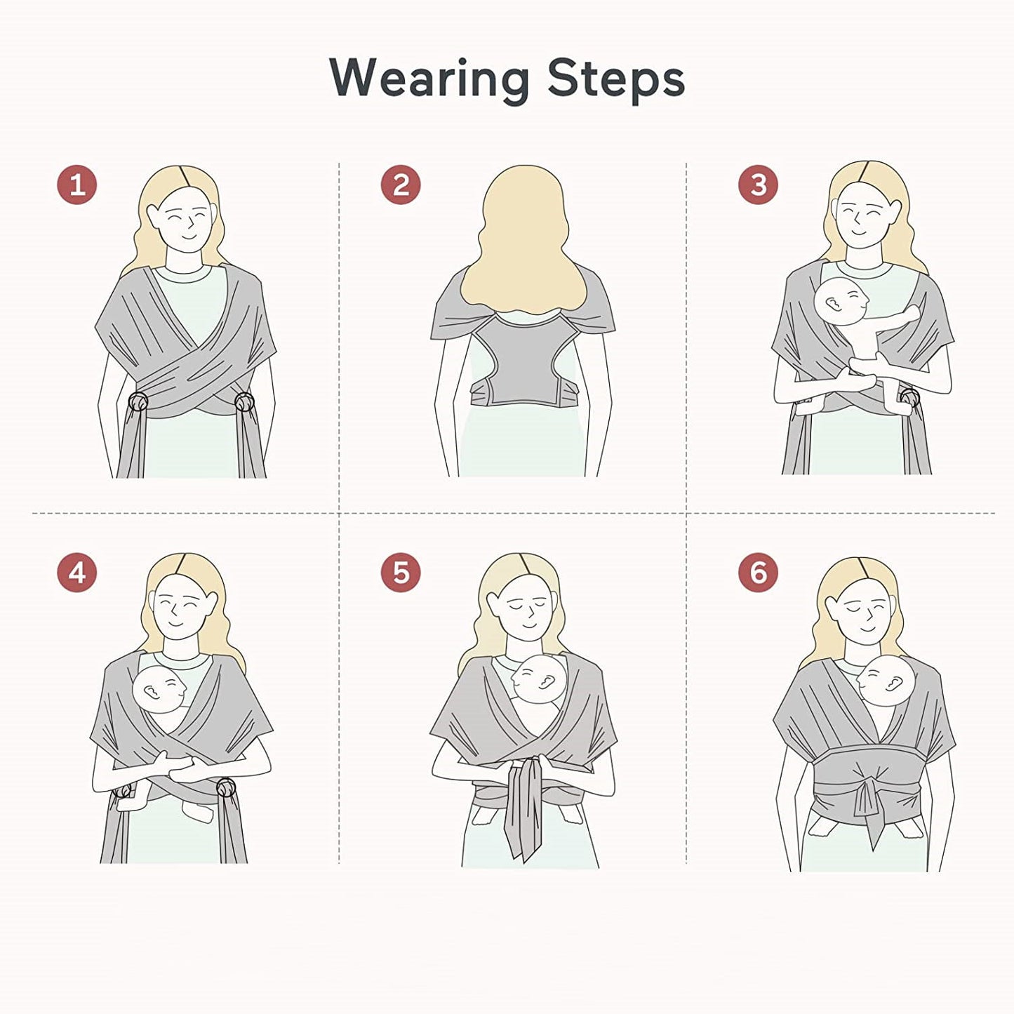Yadala Baby Carrier, Air-Mesh Fabric Deep Gray Baby Carrier, Baby Wrap Carrier for Toddlers