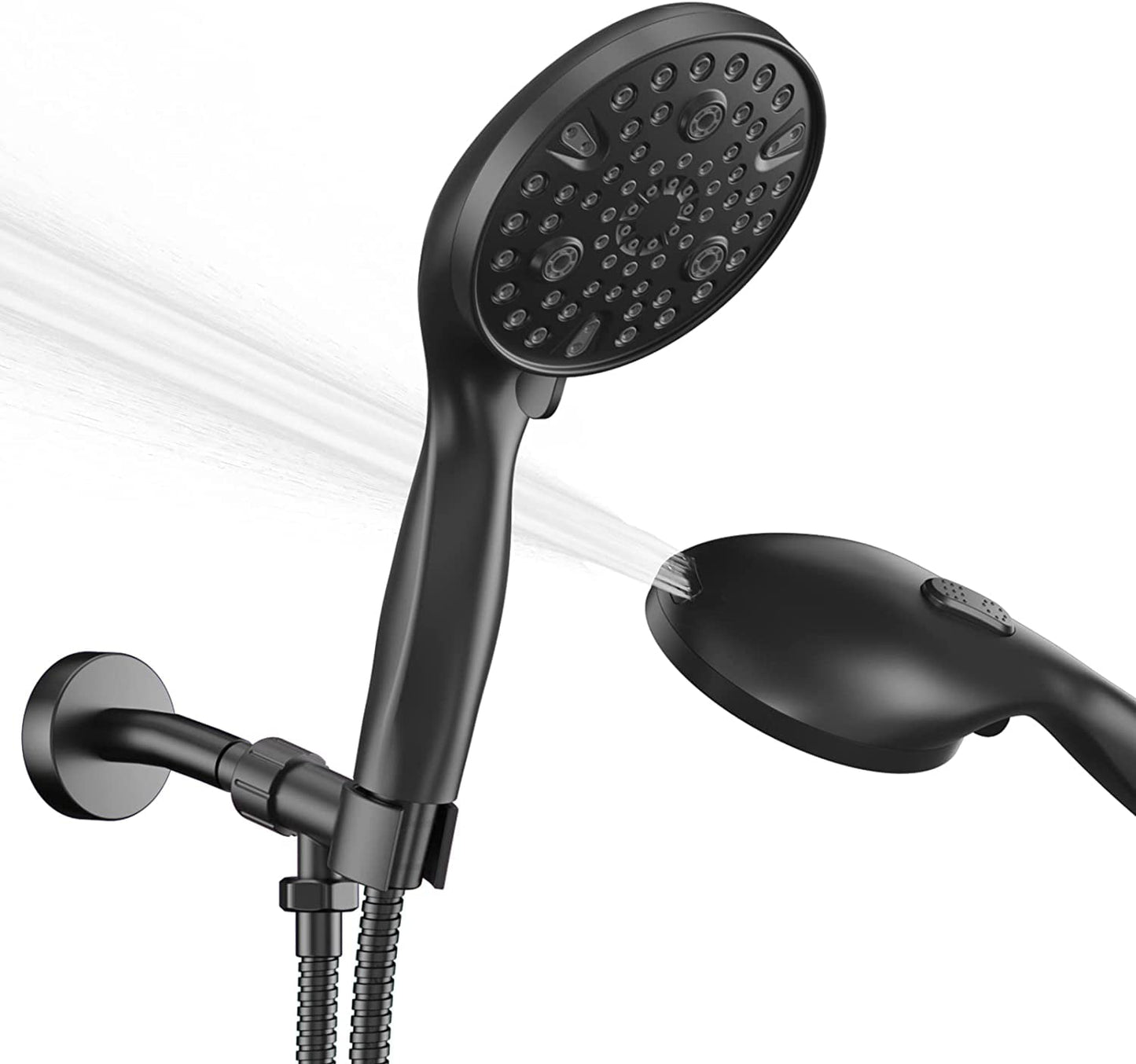 Nasi Shower Head with Handheld, 10-mode High Pressure Handheld Shower Heads with 59 Inch Hose, Hydro Jet Shower Head with Handheld Spray, Matte Removable Camper Shower Head