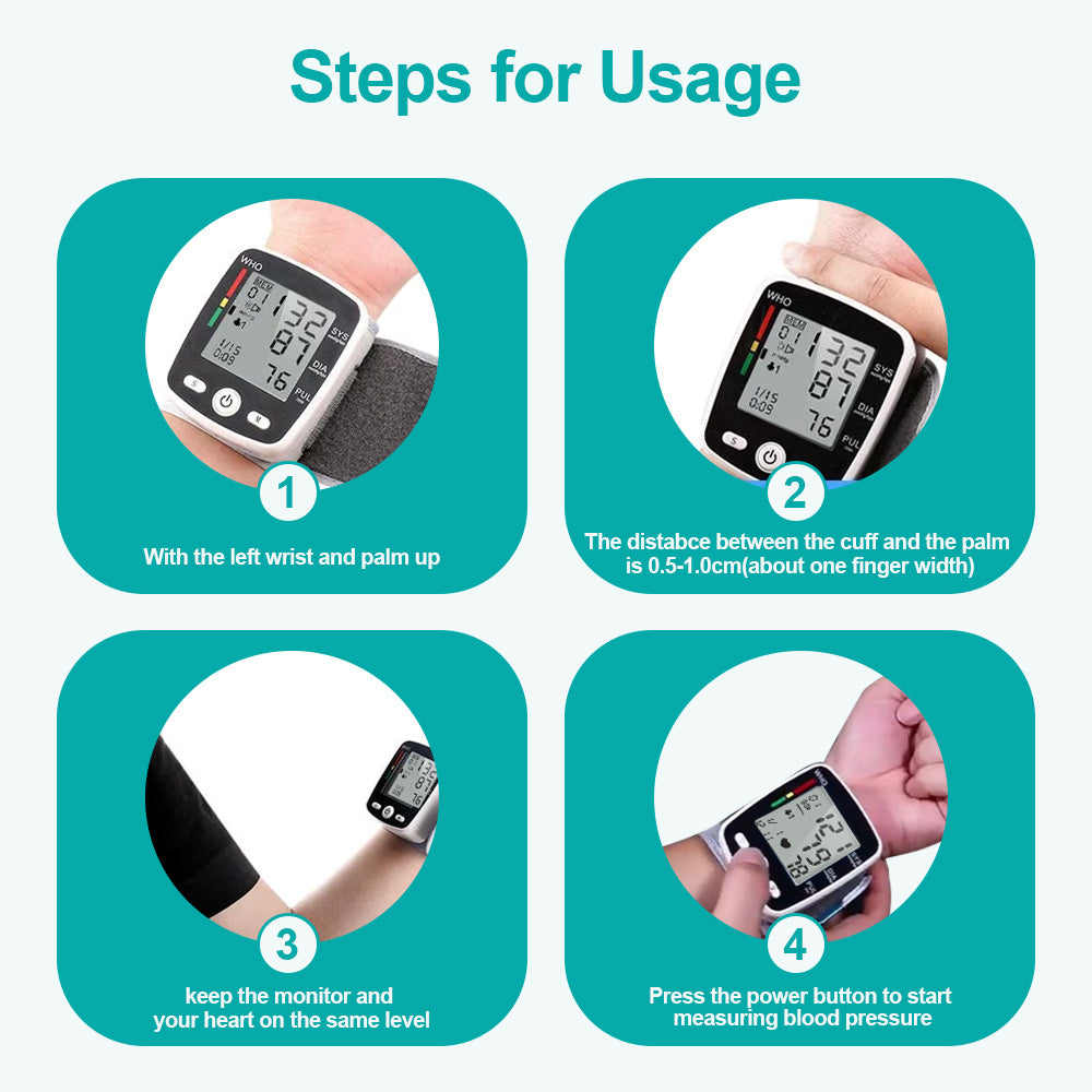 Blood Pressure Monitor, BDUN Rechargable Blood Pressure Machine Wrist, Automatic Digital Blood Pressure Monitor with Voice Broadcast and 180 Memory for Doul User