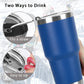 30 oz Stainless Steel Tumbler, Insulated Coffee Tumbler Cup, Double Wall Vacuum Insulated Travel Tumbler with Lid, Powder Coated Travel Mug for Hot or Cold Drinks, Grey