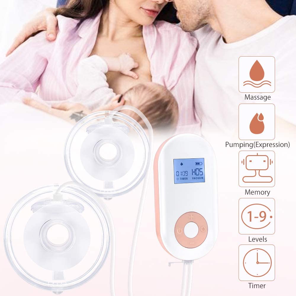 Wearable Double Electric Breast Pump, Hands Free & Low Noise Portable Breast Pump with 3 Modes, 9 Levels