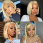 Blonde Bob Wig , Wigs Pre Plucked Bleached Knots Free Part  Short Blonde Bob Wigs for Black Women