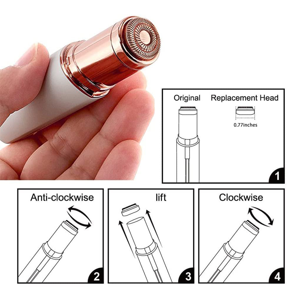 Replacement Heads Compatible with Flawless Facial Hair Remover Gen 2,Double Halo Replacement Blades Compatible with Flawless Good Finishing and Soft Touch, 18K Rose Gold 6 Count