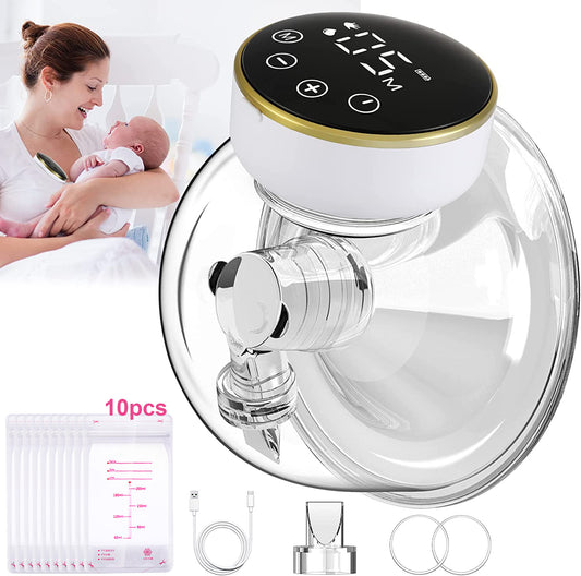Wearable Wireless Breast Pump, Hands-Free Electric Breast Pump with 3 Modes 9 Levels - 24mm