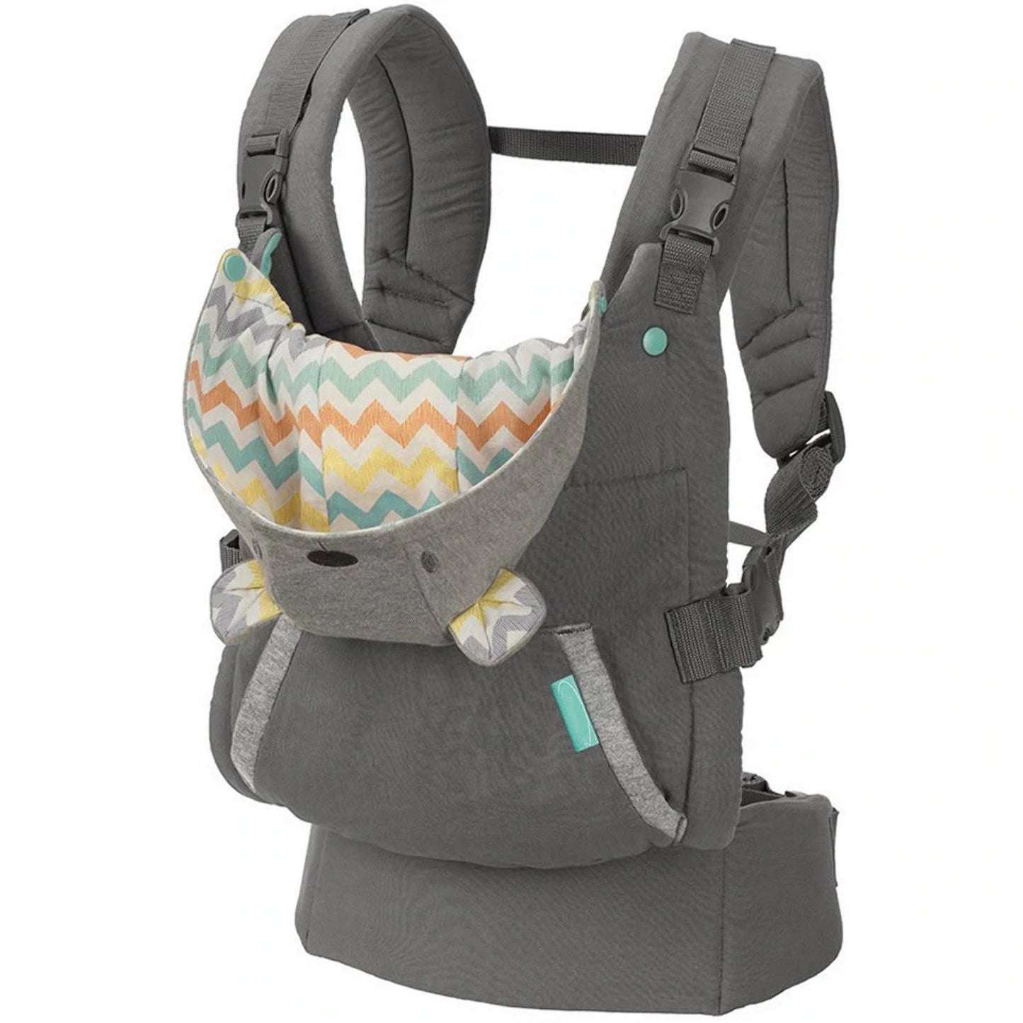 Yadala Baby Carrier, 2-in-1 Detachable Bear-Themed Gray Baby Carrier, Front and Back Backpack for Toddlers