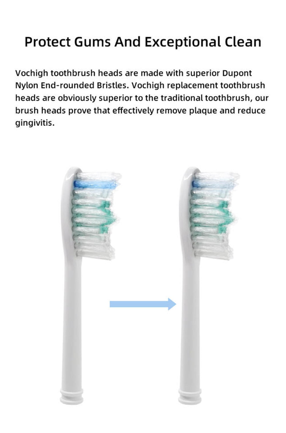 Replacement Toothbrush Heads Compatible with Philips Sonicare Screw-on E-Series Electric Rechargeable Toothbrush, Precision Clean Toothbrush Heads Refills, 10 Pack